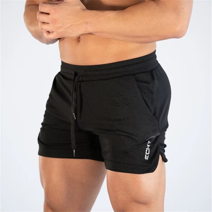 Men Fitness Bodybuilding Shorts Man Summer Gyms Workout Male Breathable Mesh Quick Dry Beach Short Pants Jogger Sportswear