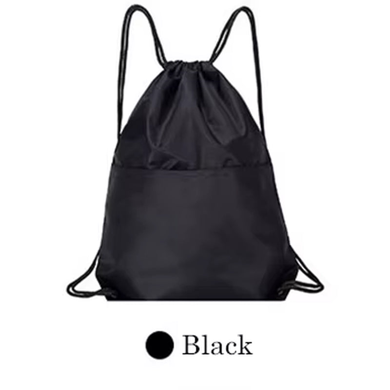 Waterproof Zipper Gym Sport Fitness Bag Foldable Backpack Drawstring Shop Pocket Hiking Camping Pouch Beach Swim Bag