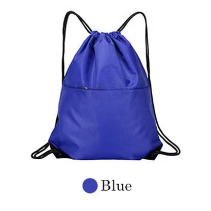 Waterproof Zipper Gym Sport Fitness Bag Foldable Backpack Drawstring Shop Pocket Hiking Camping Pouch Beach Swim Bag