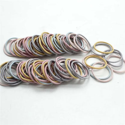 100Pcs/Set Black Hair Ties for Men No Damage No Breakage Ribbon Flat Hair Bands for Guys Long Men Hair Accessories