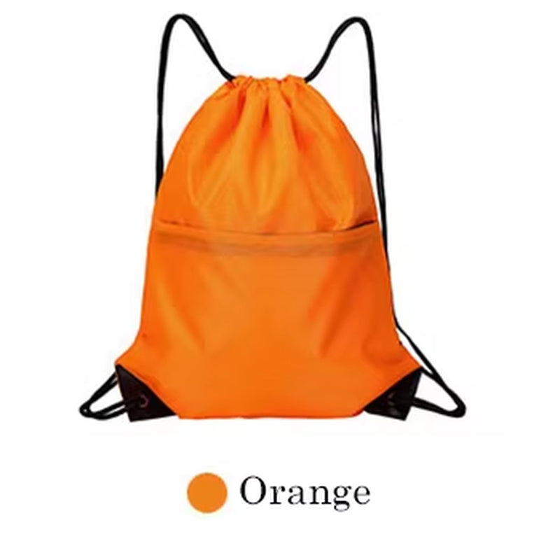 Waterproof Zipper Gym Sport Fitness Bag Foldable Backpack Drawstring Shop Pocket Hiking Camping Pouch Beach Swim Bag