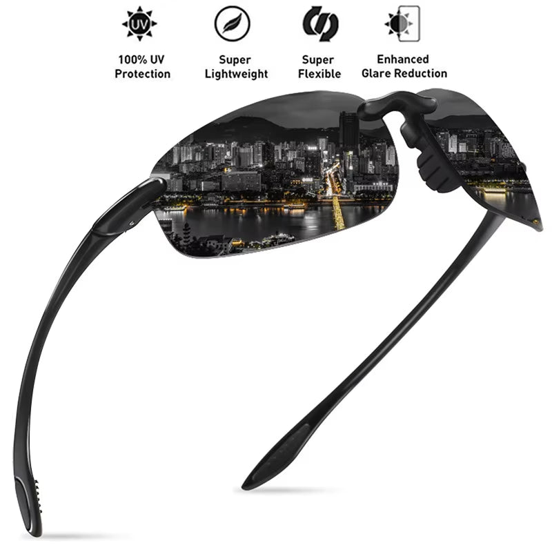 JULI Matrix Classic Sports Sunglasses for Men and Women Driving and Running Rimless Ultralight Frame Sun Glasses Men UV400