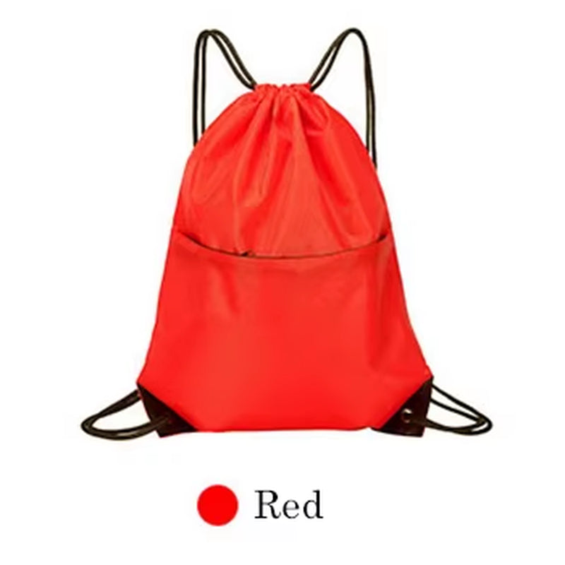Waterproof Zipper Gym Sport Fitness Bag Foldable Backpack Drawstring Shop Pocket Hiking Camping Pouch Beach Swim Bag
